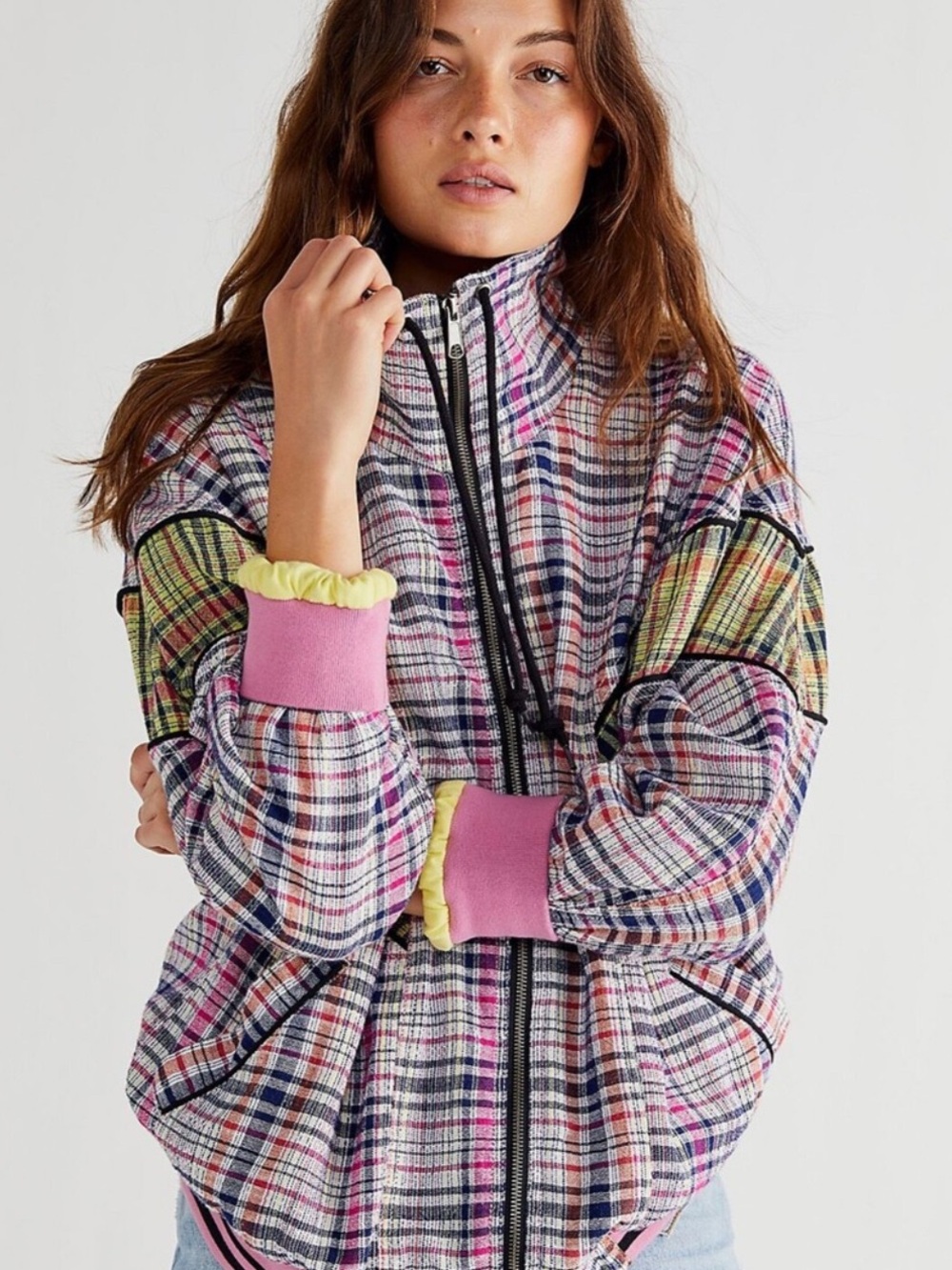 💕NWT Free People Penny Track Plaid Jacket💕